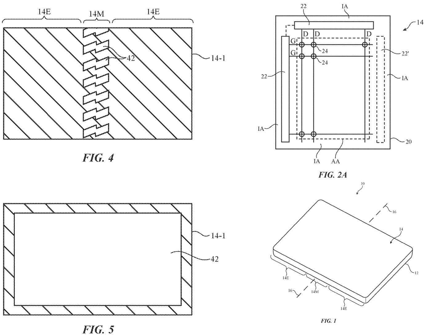 Diagramas de la pantalla que dobla en la patente de Apple