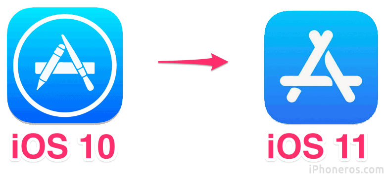 Icono de la App Store en iOS 10 e iOS 11