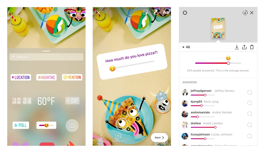 Instagram utilizando emojis en Stories