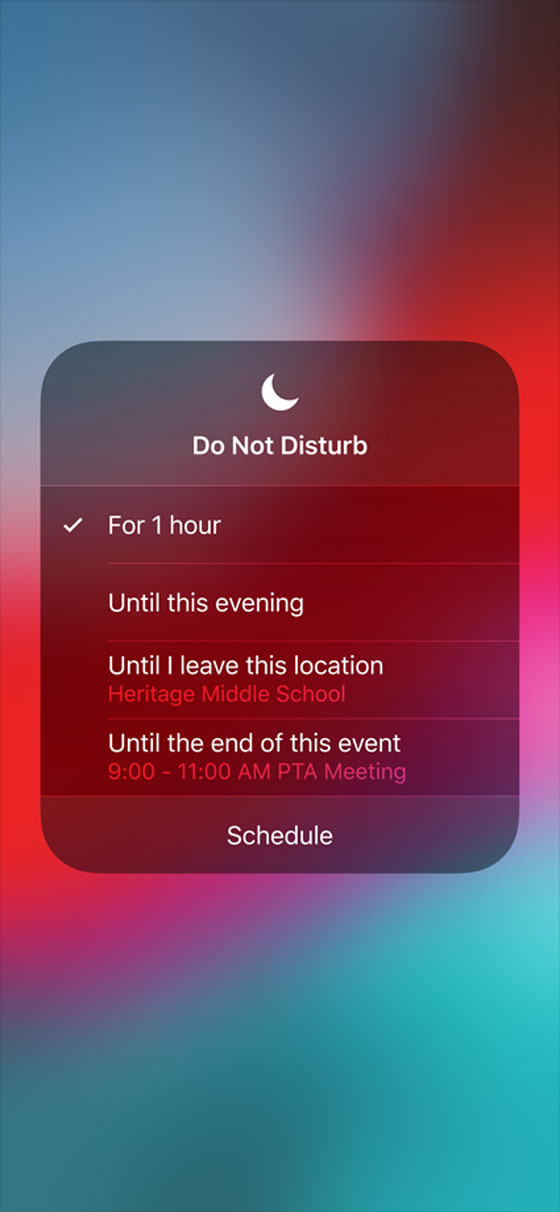 Modo no molestar con mejoras en iOS 12
