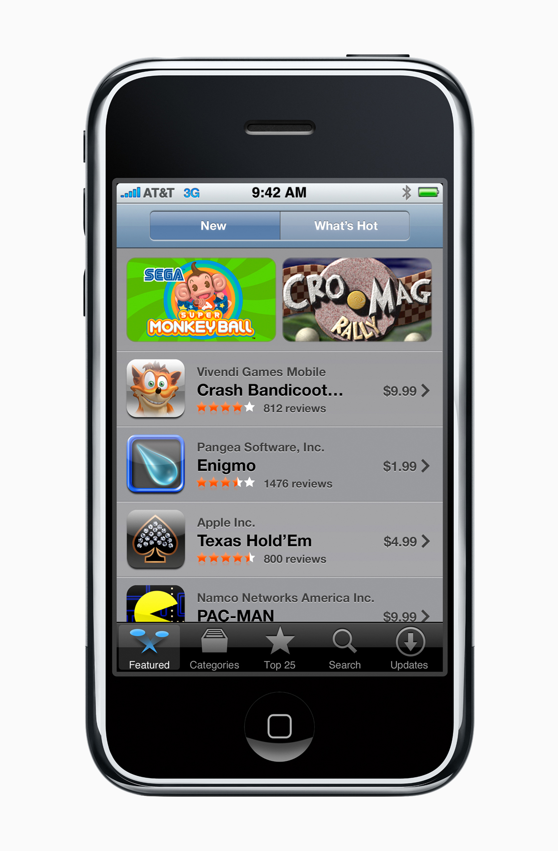 App Store original en el iPhone 3G, en el año 2008
