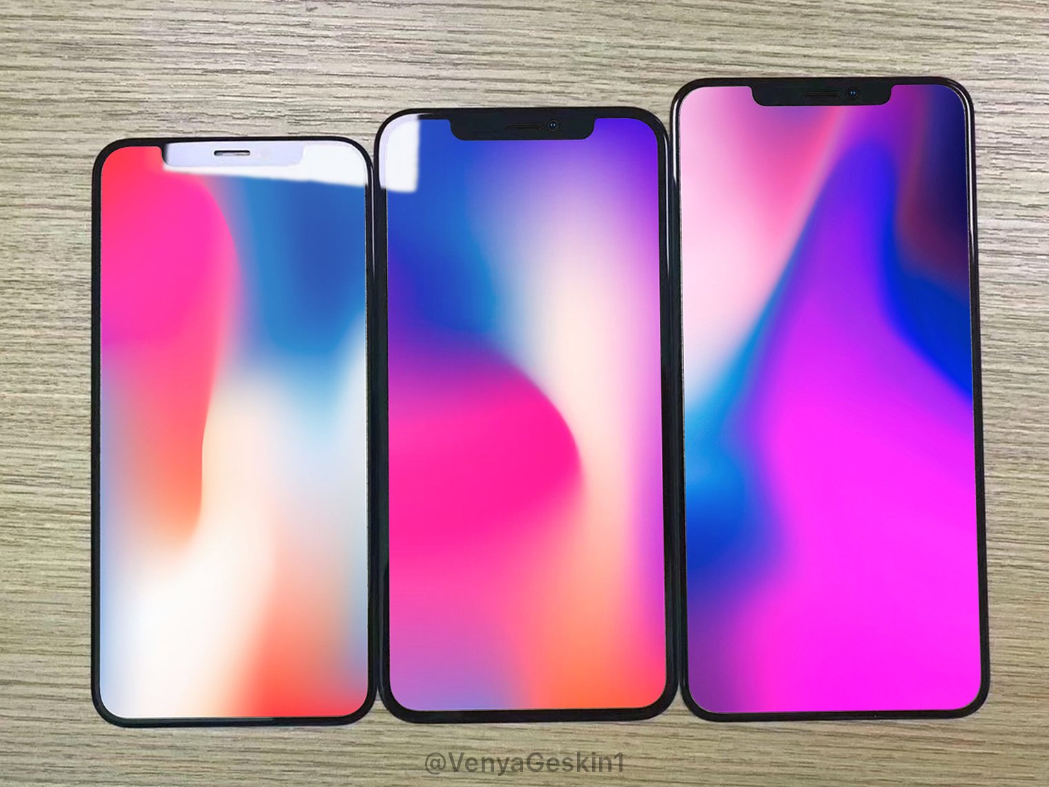 Supuesto aspecto de los tres nuevos modelos de iPhone que Apple podría presentar en el 2018