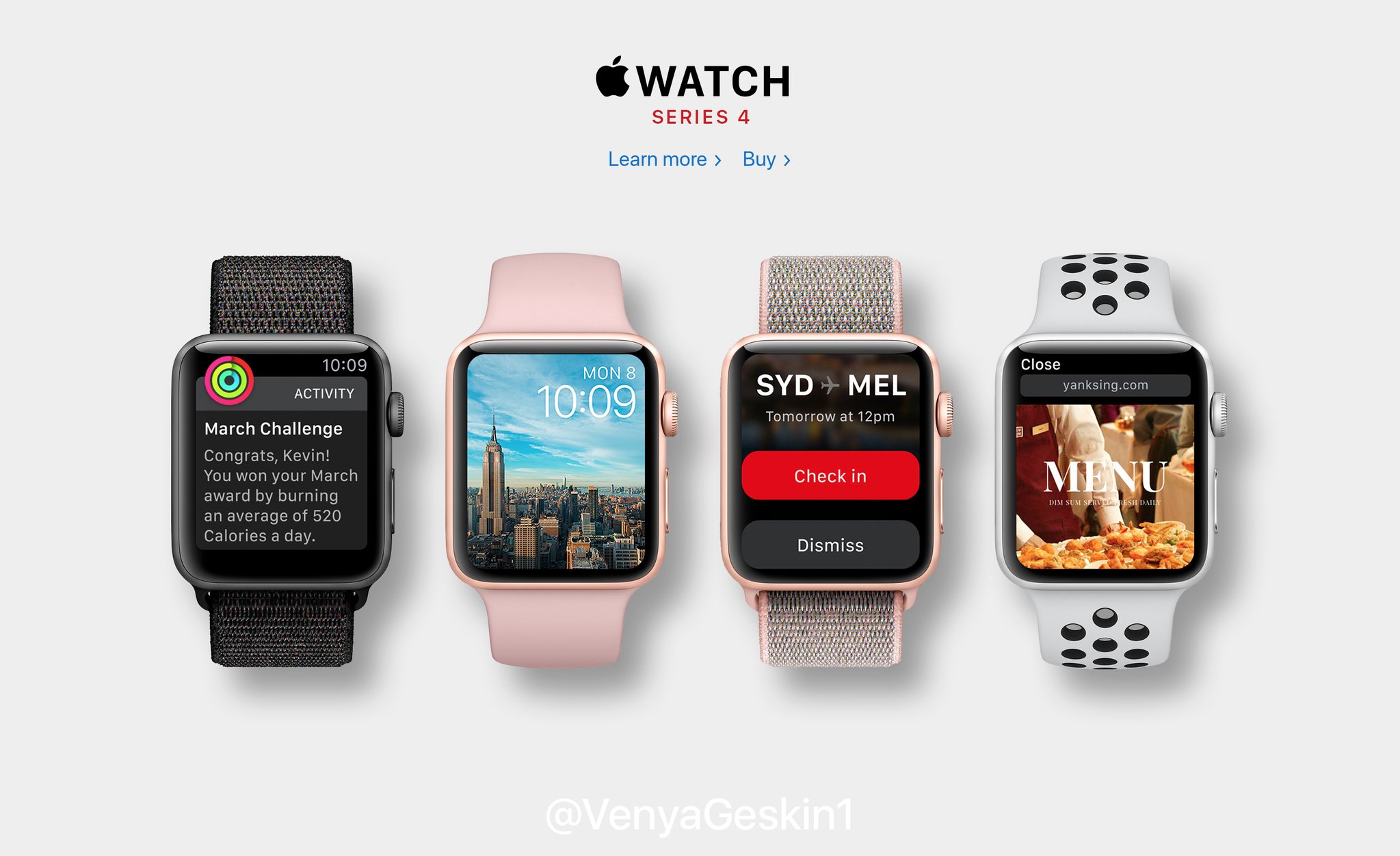 Así quedaría la pantalla de un hipotético Apple Watch Series 4 con pantalla más grande