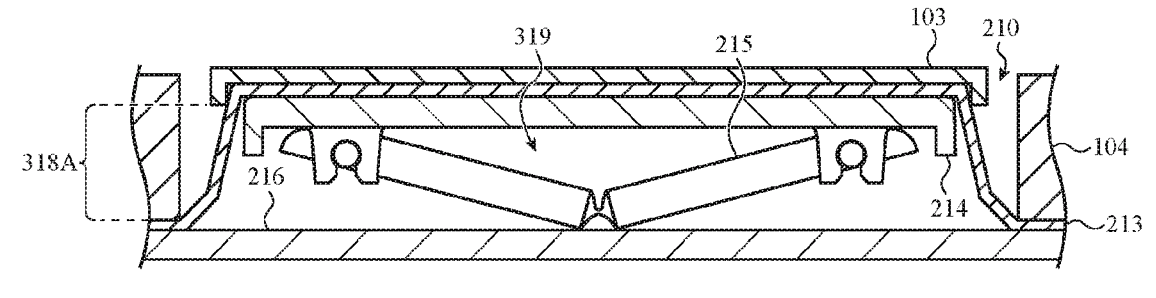 Patente de membrana de silicona en teclado tipo mariposa