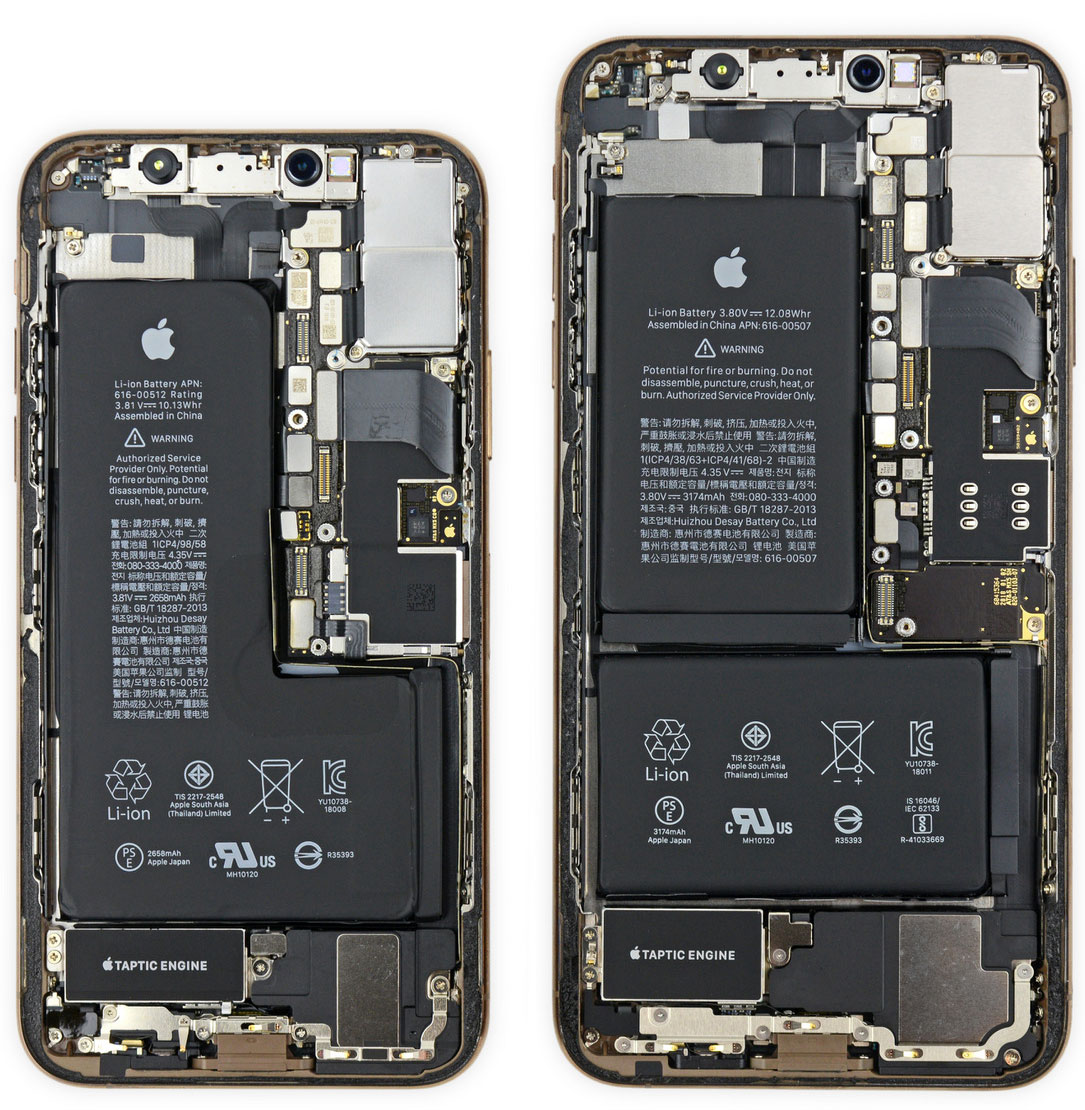 Apple redondea la batería del iPhone XS y XS Max, mantiene dos celdas en el  grande y la deja en sólo una en el pequeño en iPhoneros