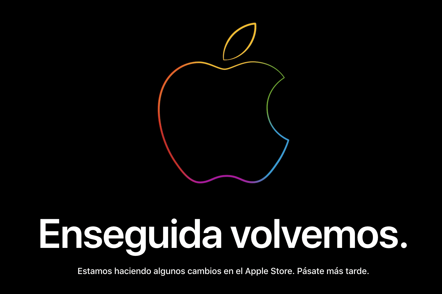 Logo de Apple y enseguida volvemos: tienda cerrada