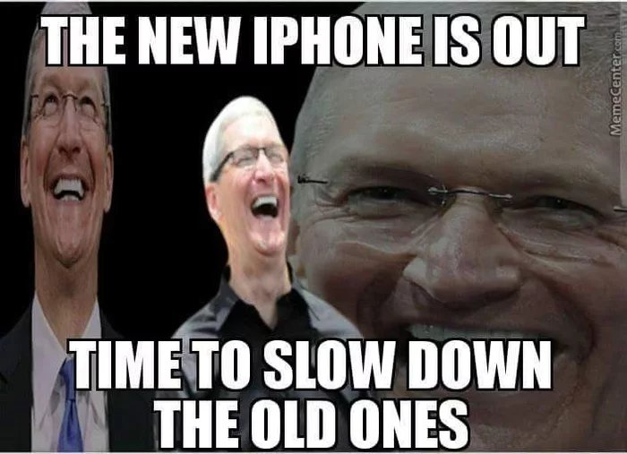 Meme sobre la lentitud de iPhones lentos