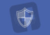 Logo de Facebook con escudo de seguridad