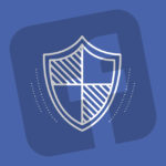 Logo de Facebook con escudo de seguridad