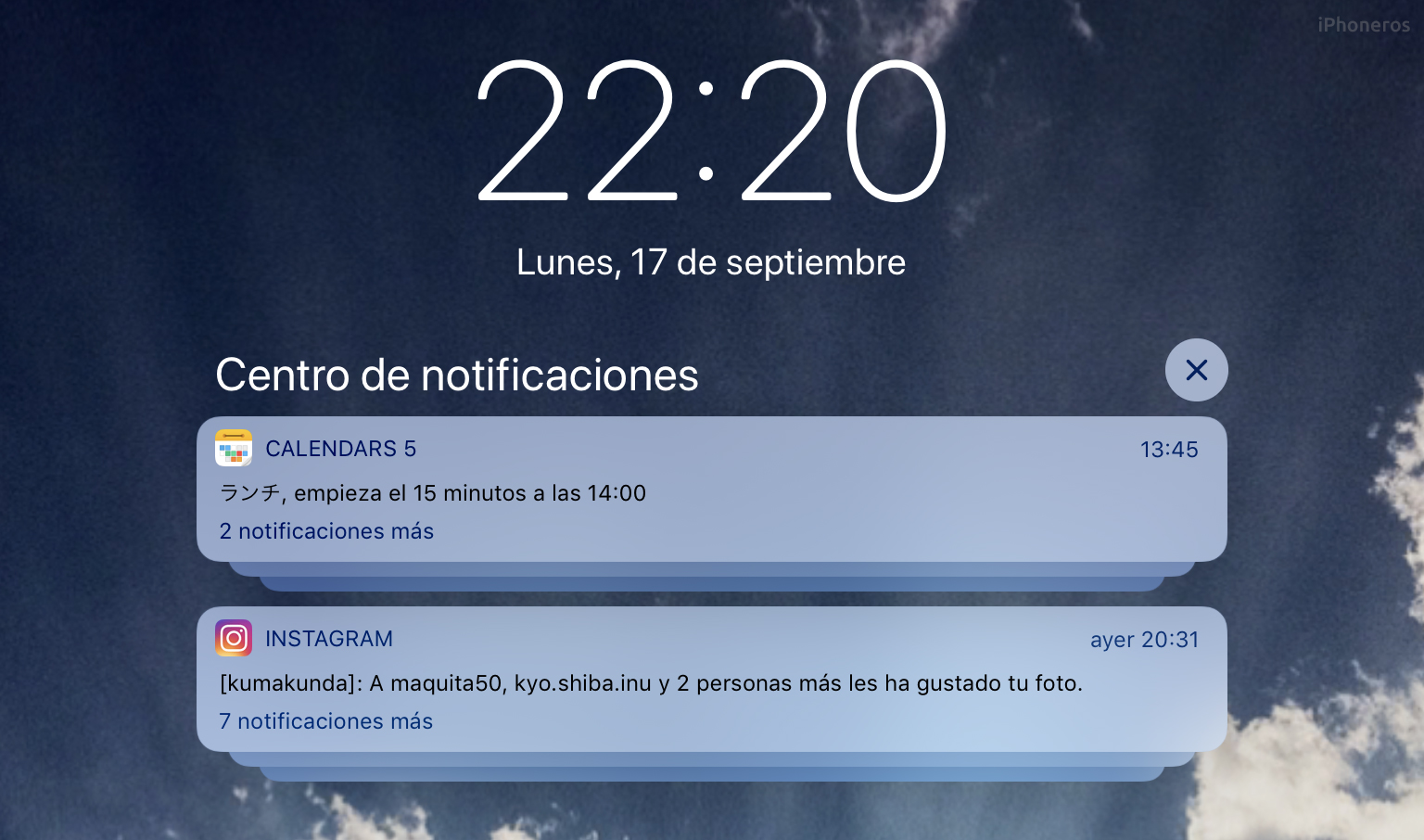 Notificaciones agrupadas en iOS 12