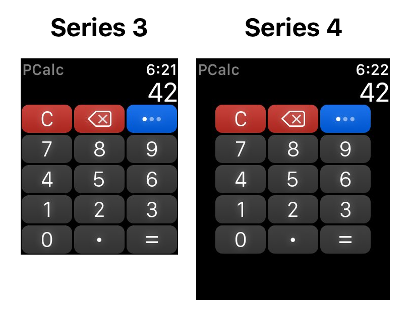 Diferencia de resoluciones de pantalla entre el Apple Watch series 3 y 4