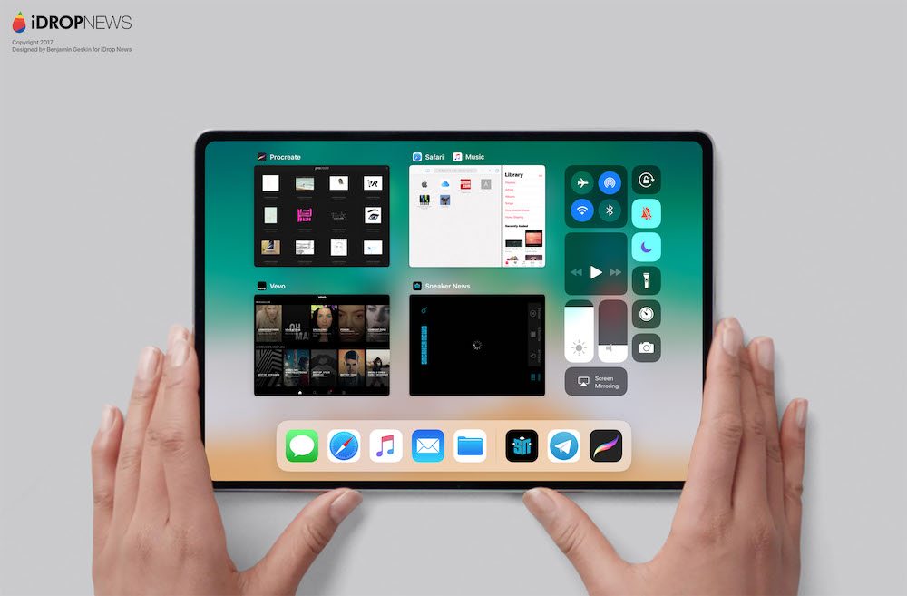 Concepto de diseño de iPad todo pantalla