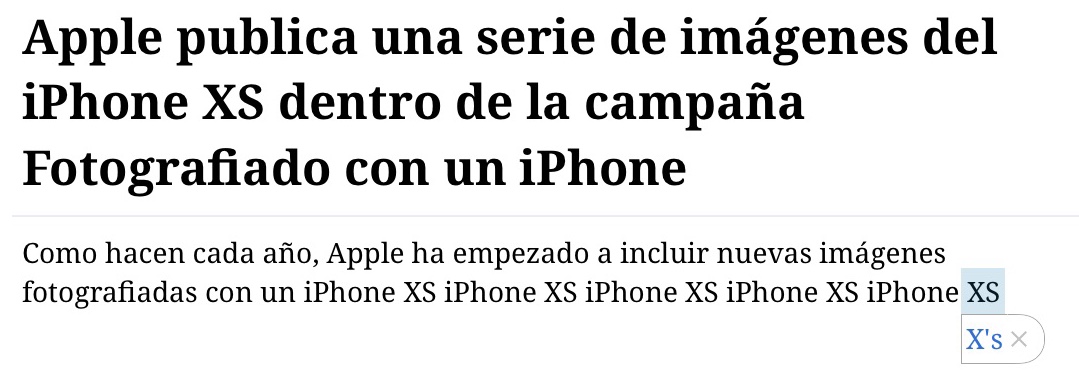 iOS sugiere siempre otro nombre para el iPhone XS
