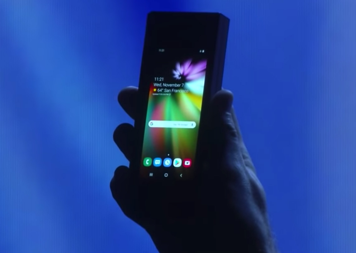 Prototipo de smartphone que se dobla de Samsung