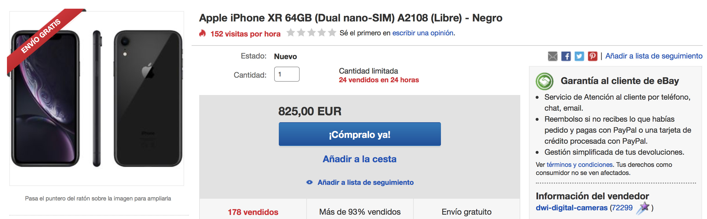 iPhone XR chino con dos tarjetas SIM a la venta en eBay