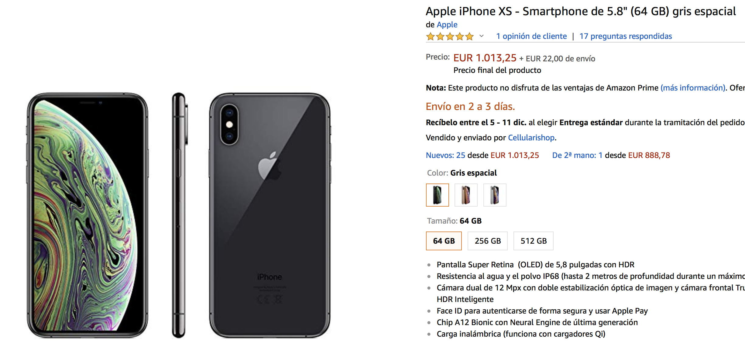 iPhone XS a la venta en Amazon