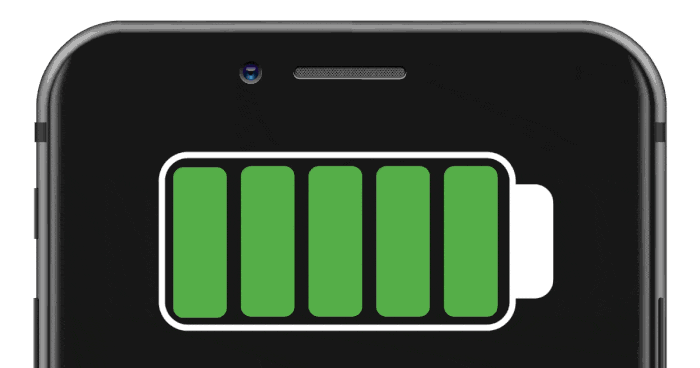 Smartphone quedándose sin batería (GIF animado)
