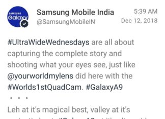 Tuit de Samsung Mobile India
