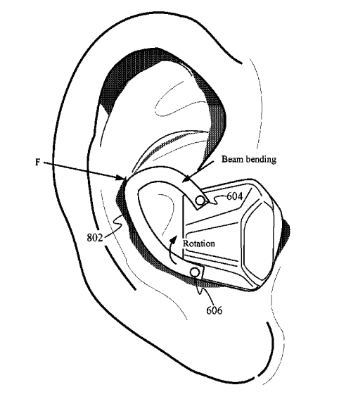 Esquema de un auricular patentado por Apple