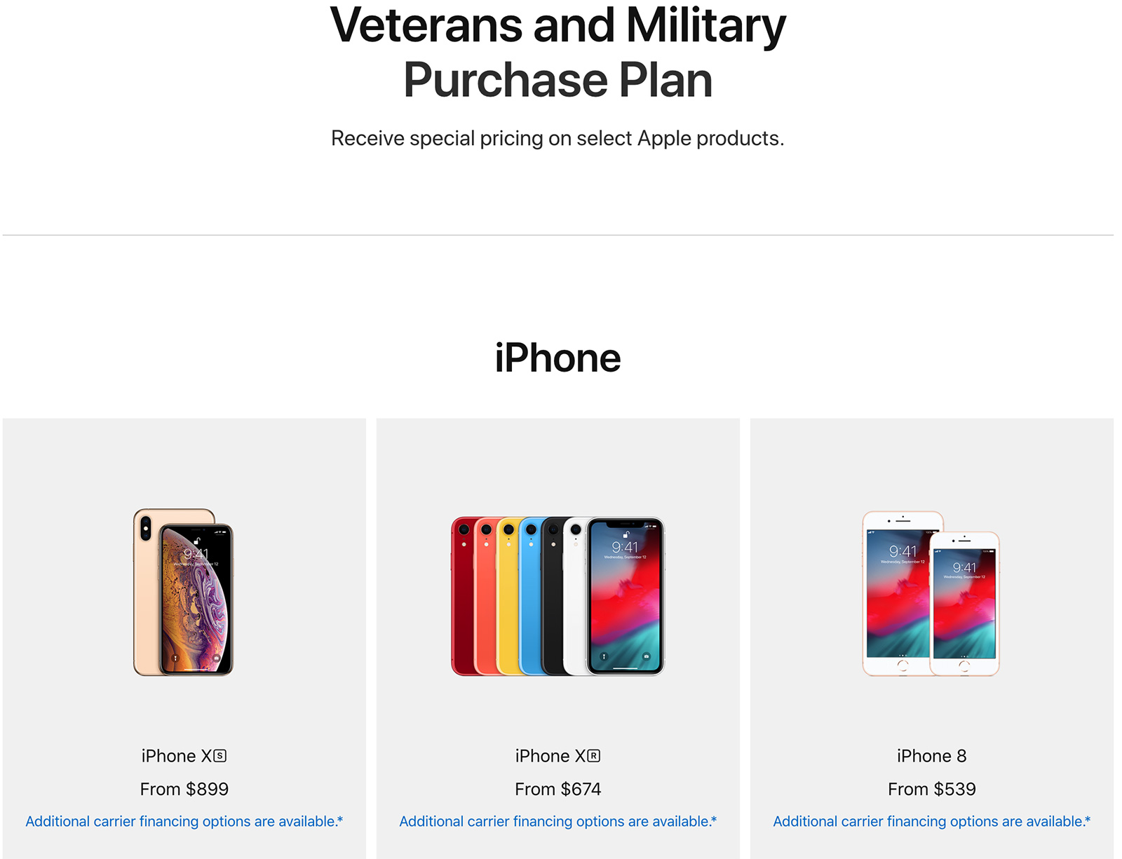 Apple Store para veteranos y militares