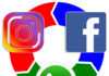 Logos de Instagram, Facebook y WhatsApp interconectados