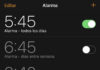 Alarmas configuradas en la App de Reloj de iOS