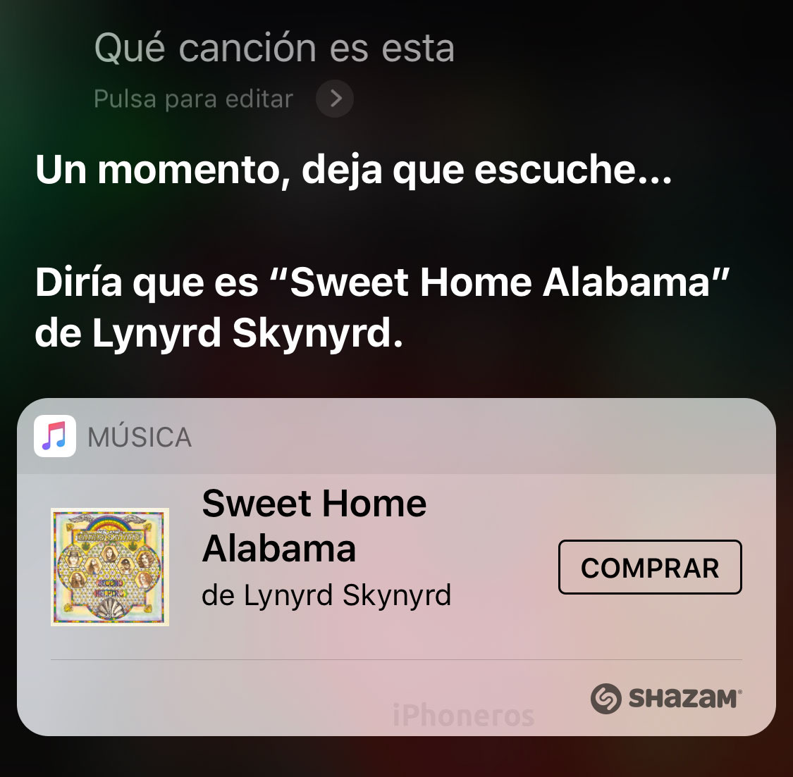 Buscando una canción con Siri
