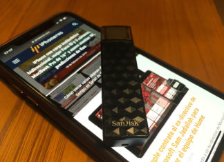 Sandisk Wireless de 64 GB sobre un iPhone X