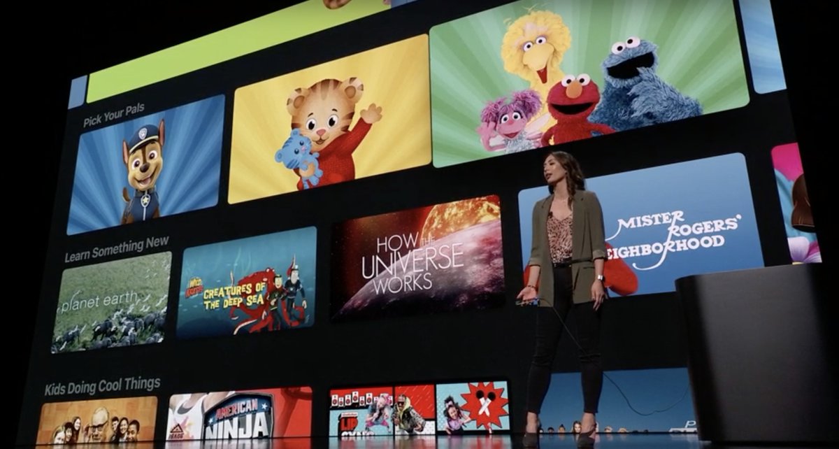Contenidos infantiles - App de TV siendo presentada en la Keynote It's Show Time del 25 de Marzo de 2019