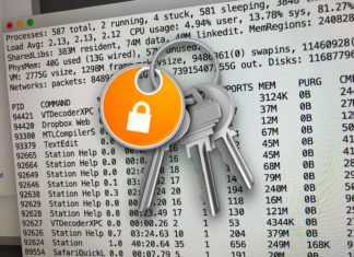 Comando TOP en Bash con icono de Keychain superpuesto: Seguridad