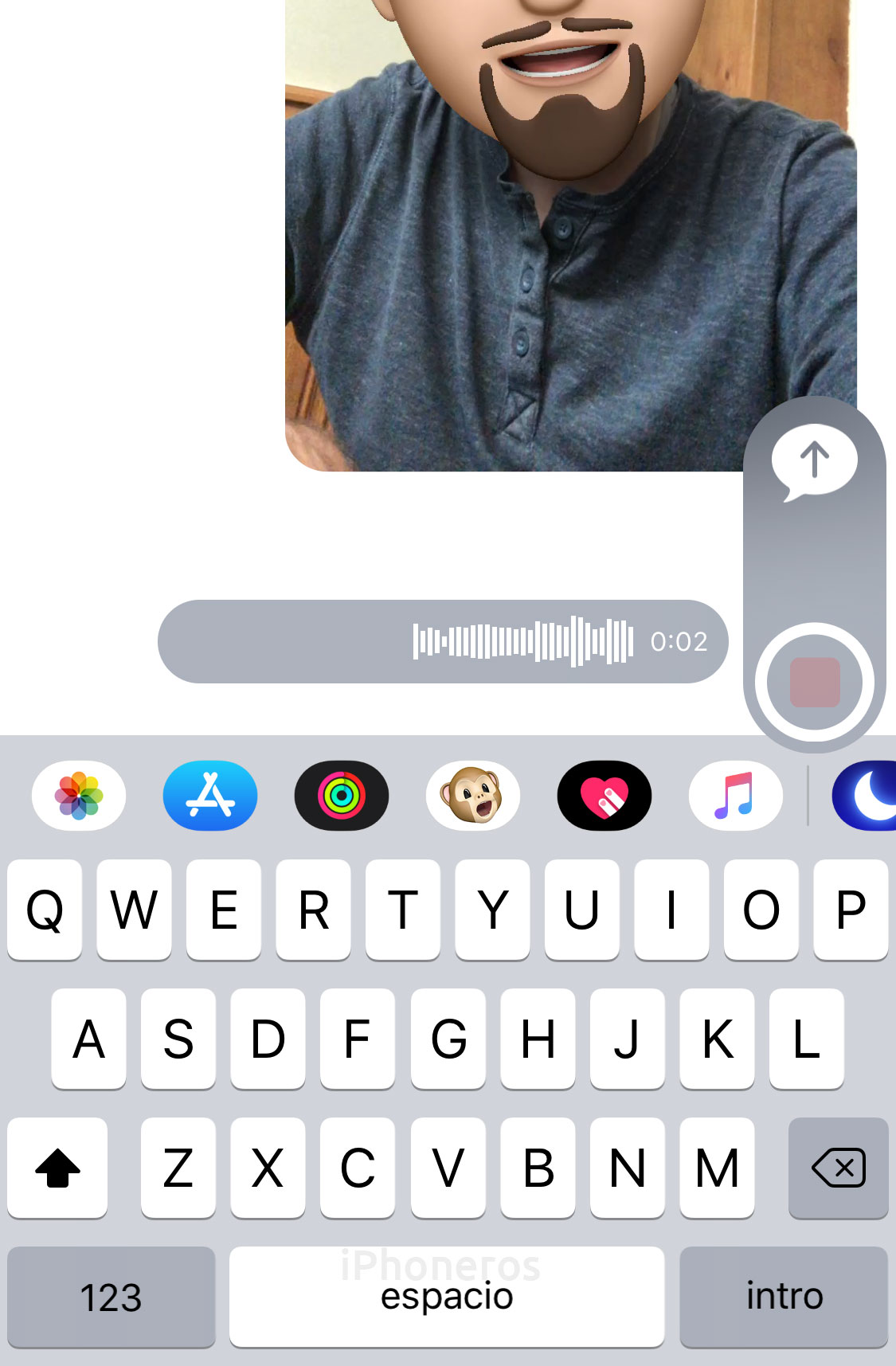 Enviando un mensaje de audio en la App de Mensajes