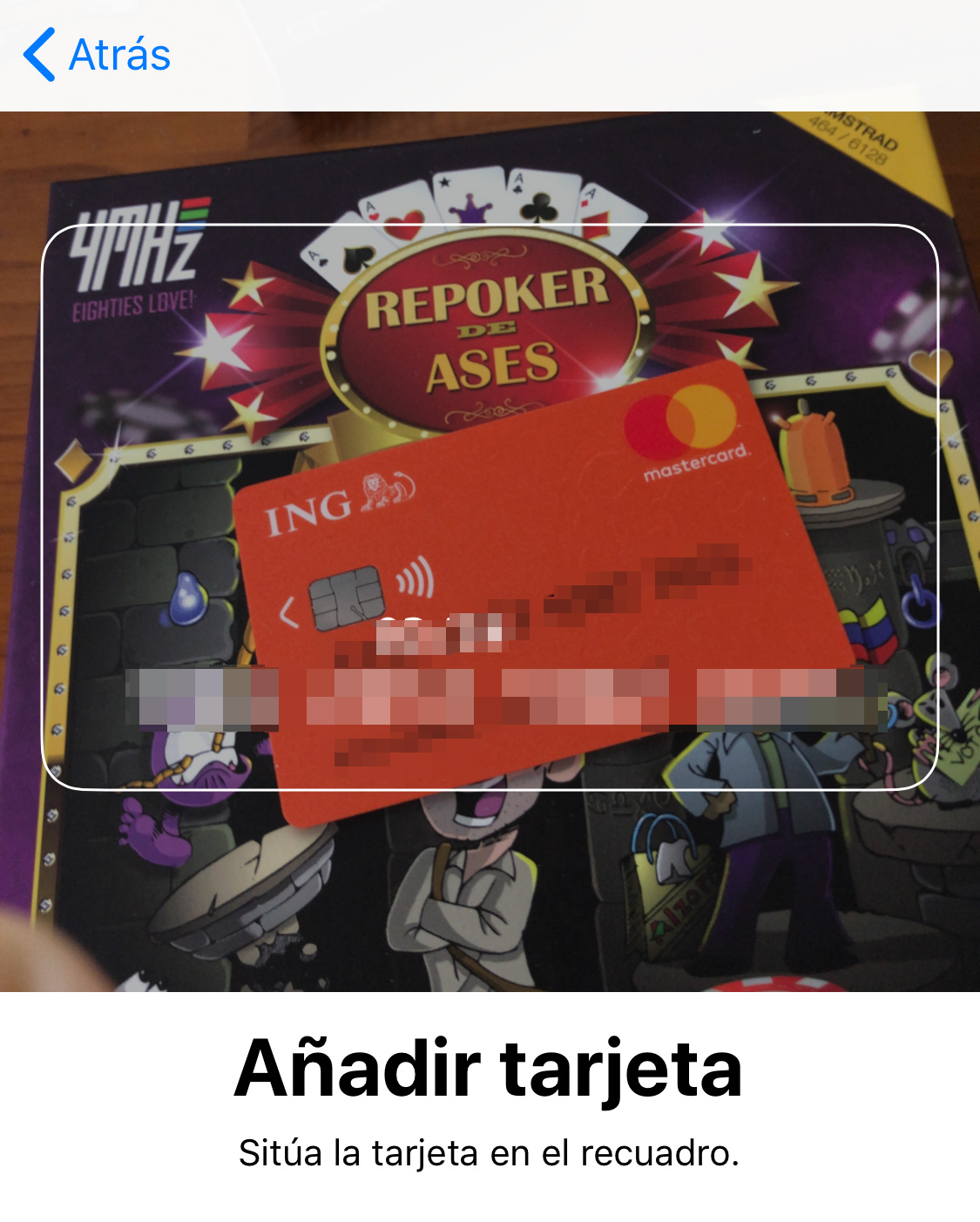 Registrando tarjeta de ING España en Apple Pay