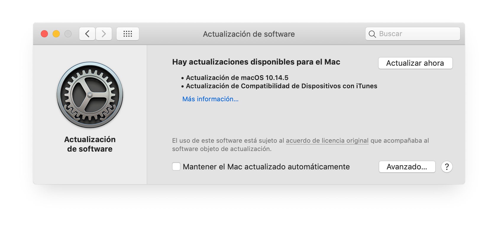 Actualización de macOS Mojave 10.14.5 que soluciona el problema de las CPUs de Intel
