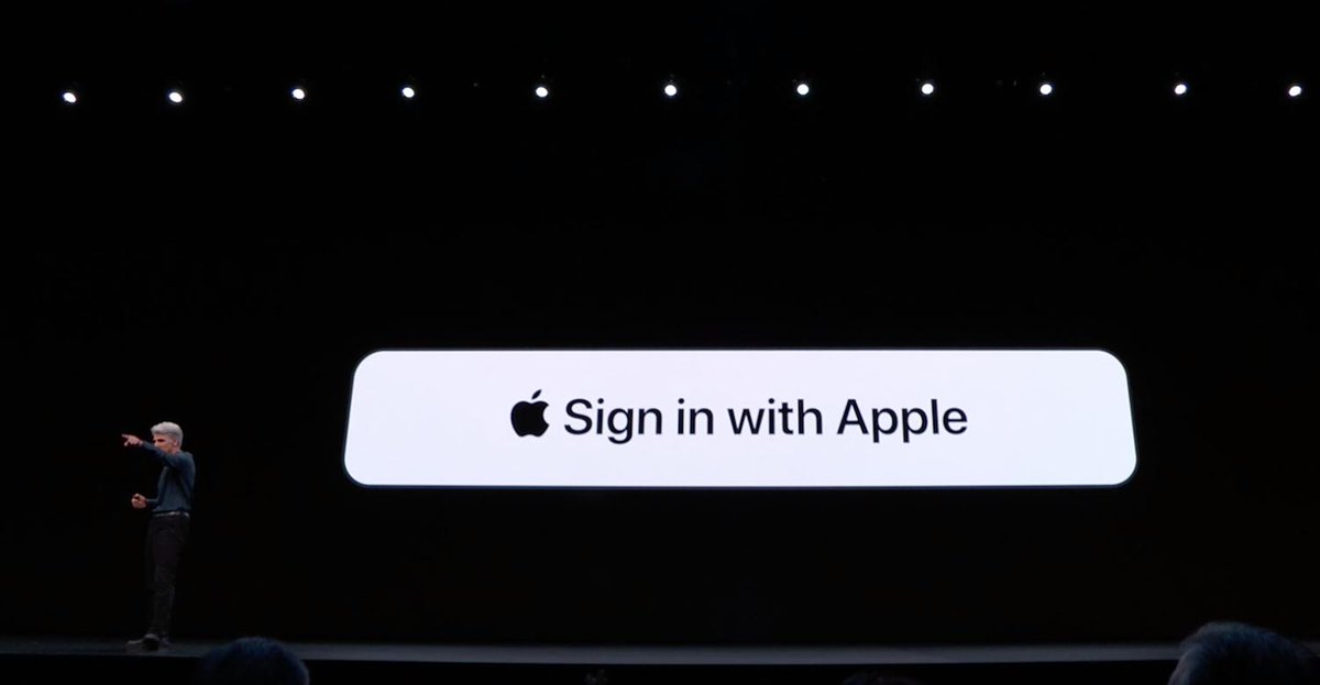 Sign in de Apple durante la presentación de iOS 13 en la WWDC 2019