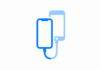 Icono de dos iPhones conectados con un cable Lightning a Lightning