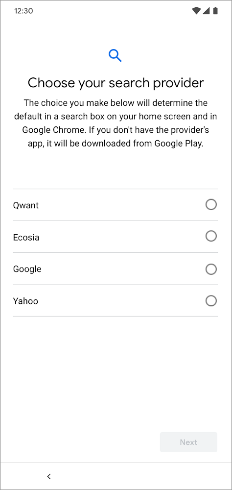 Google pregunta qué buscador prefieres en Android