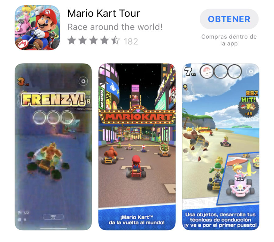 mario kart tour apple store demo