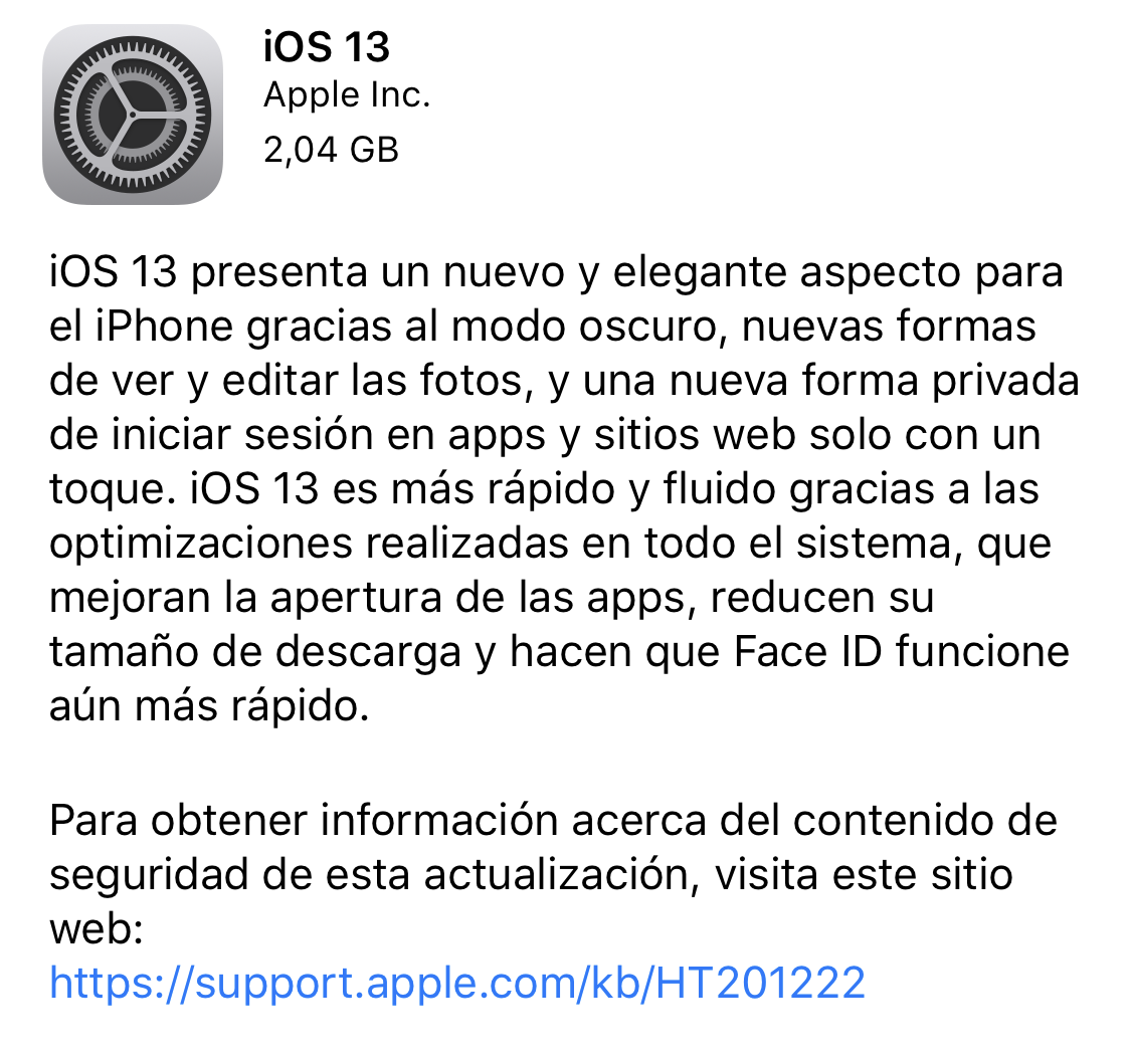 iOS 13 ya disponible