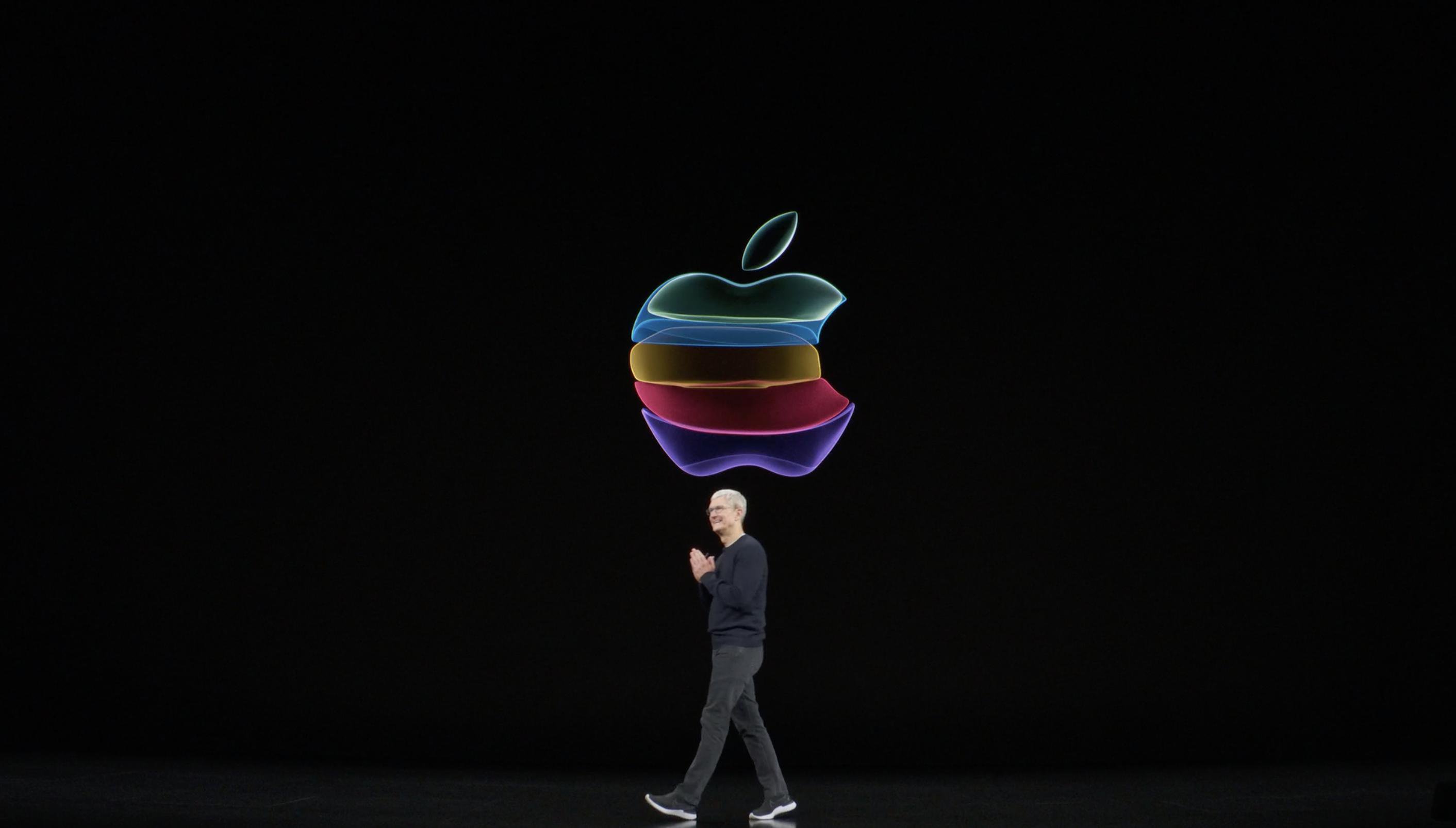 Keynote Septiembre 2019: Tim Cook y logo de Apple