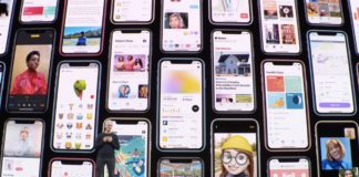 Keynote Septiembre 2019: Tim Cook con muchos iPhones detrás