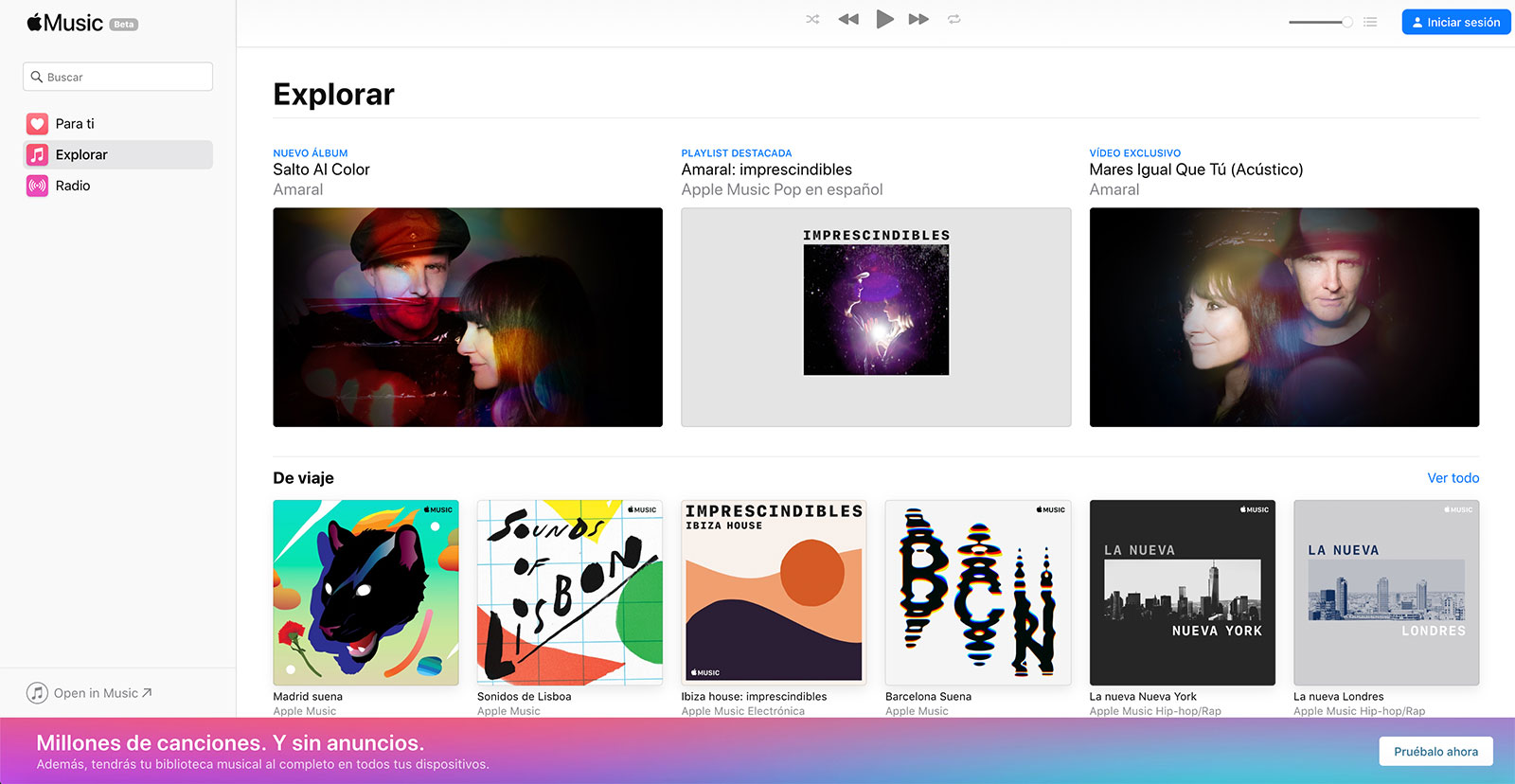 Version web de Apple Music