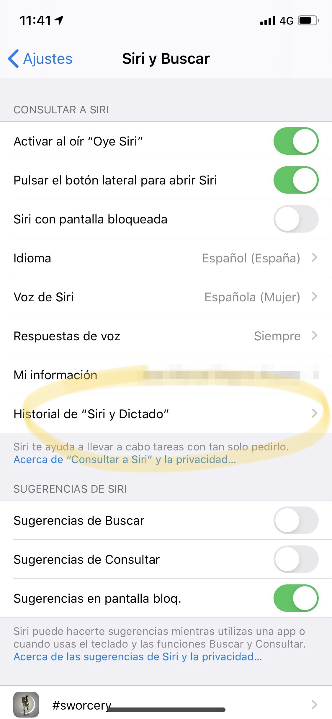 Desactivar escuchas de Siri y dictado en iOS