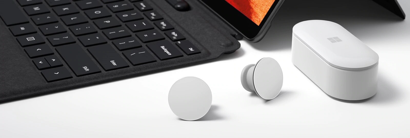 Caja de carga de los Surface Earbuds de Microsoft