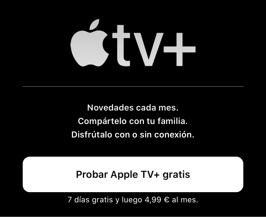 Apple TV ya disponible con una semana gratis, luego 4,99€ al mes