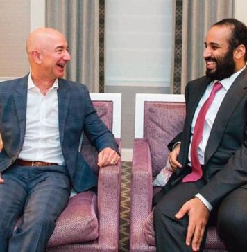 Jeff Bezos y Mohamed bin Salmán