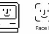 Logo de Face ID y del Mac feliz de Susan Kare