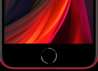 Botón Home del iPhone SE 2020 en rojo