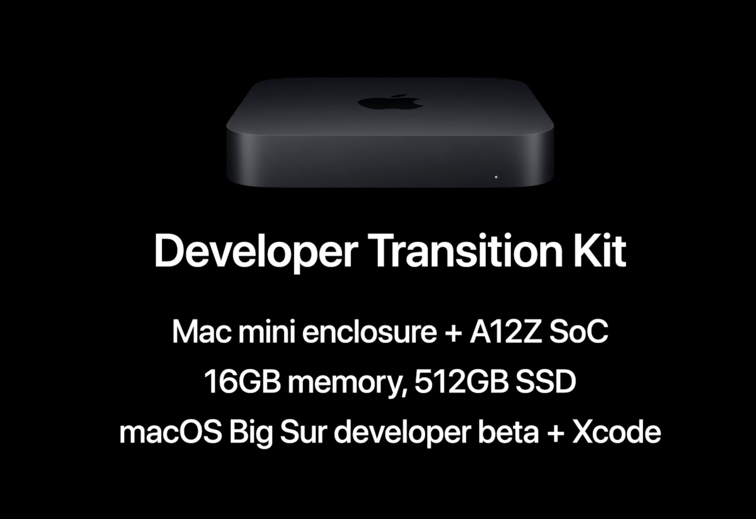 Mac mini con A12Z , el Developer Transition Kit