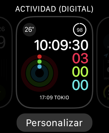Configuración de complicaciones en el Apple Watch