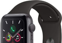 Apple Watch Series 5 de aluminio, caja de 44 mm, con correa deportiva de color gris